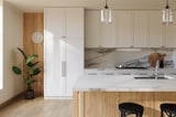 Modern kitchen with marble island