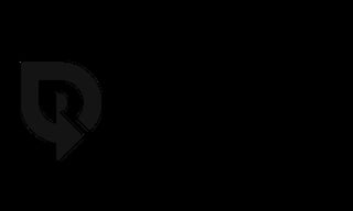 Dark logo featuring the letter R inside a speech bubble or chat icon design